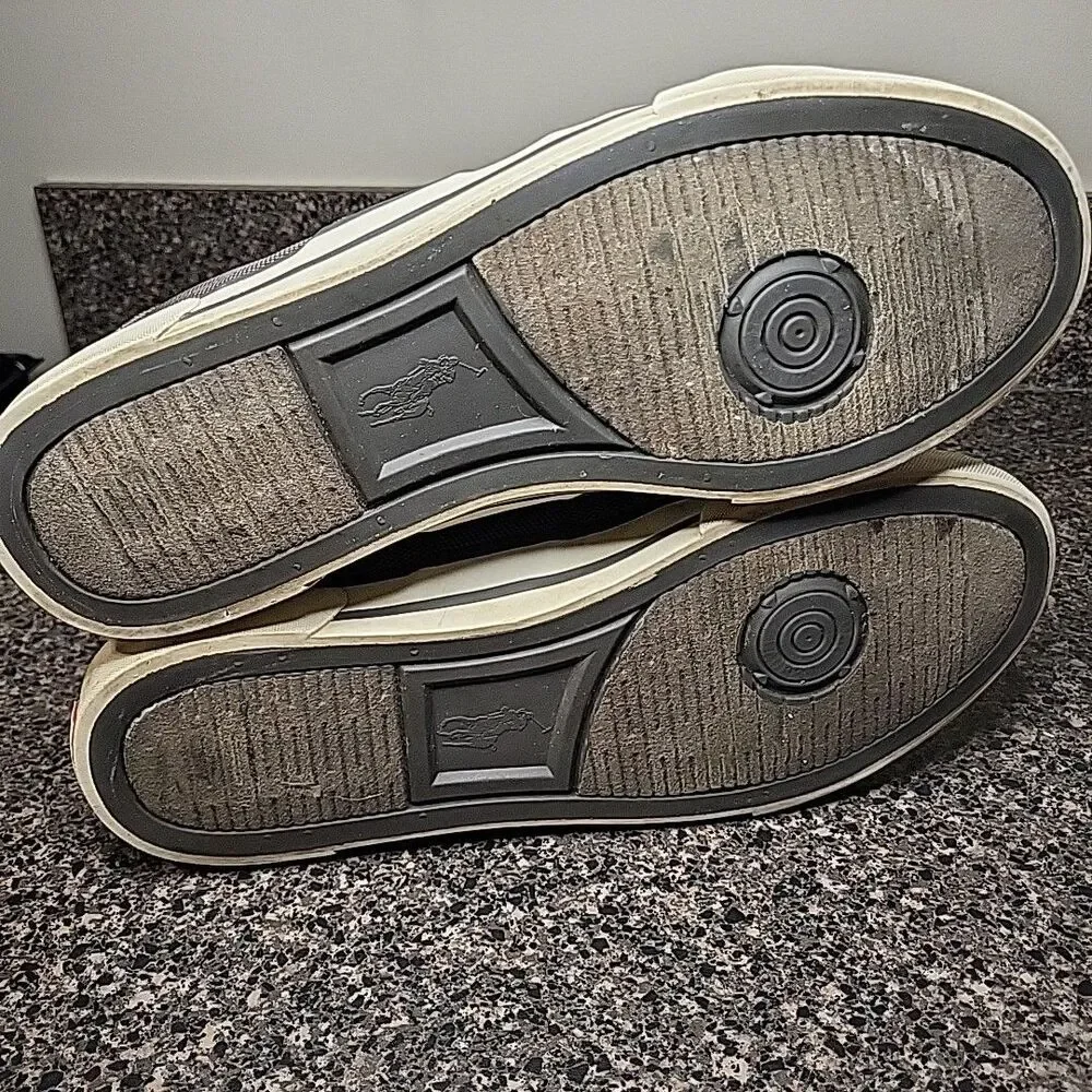 Polo Ralph Lauren Humberto Men's Shiny Gray Mesh‎ Sneakers Size 10D
